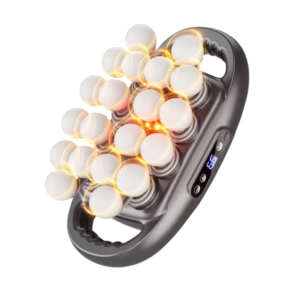 ReliefRoll™ Deep Tissue Massager 20 Rotating Massage Heads • 30 Intensity Levels • Full-Body Recovery & Relaxation