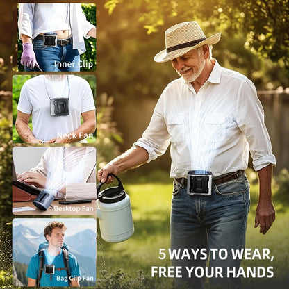 199-Speed Wearable Waist Clip Cooling Fan