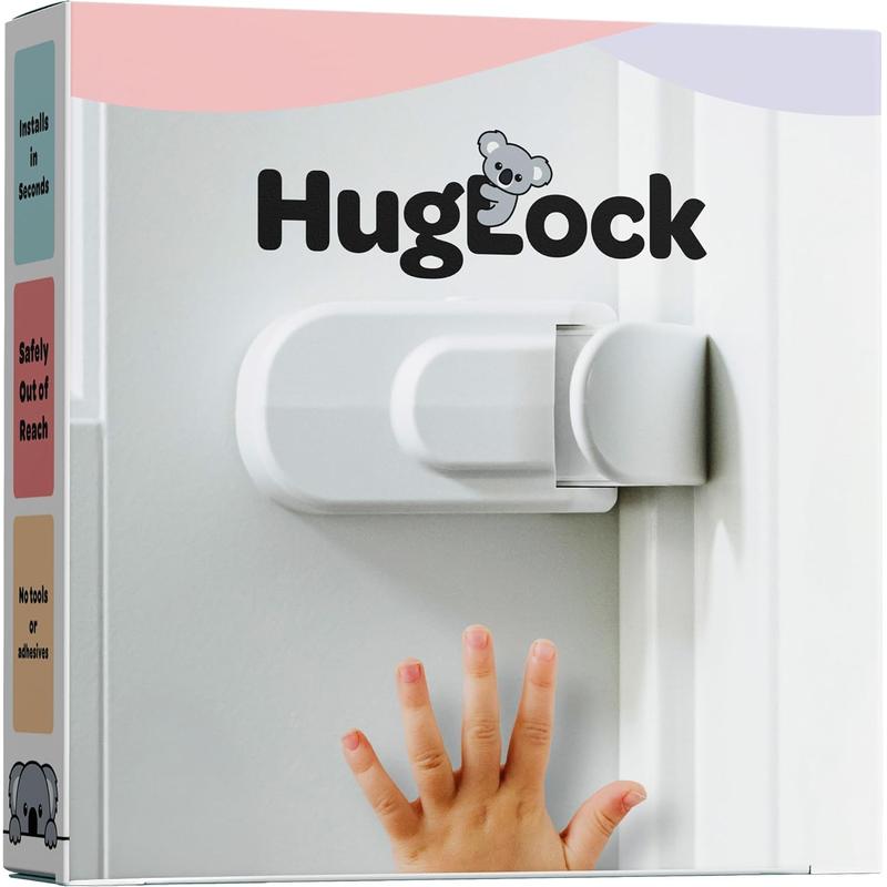 HugLock™ Door Guardian – No-Drill Child Safety Door Lock for Interior Doors, Adjustable Toddler Proof Door Latch, Tool-Free Installation