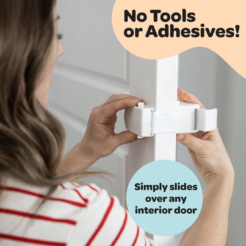 HugLock™ Door Guardian – No-Drill Child Safety Door Lock for Interior Doors, Adjustable Toddler Proof Door Latch, Tool-Free Installation