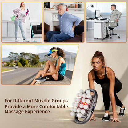 ReliefRoll™ Deep Tissue Massager 20 Rotating Massage Heads • 30 Intensity Levels • Full-Body Recovery & Relaxation