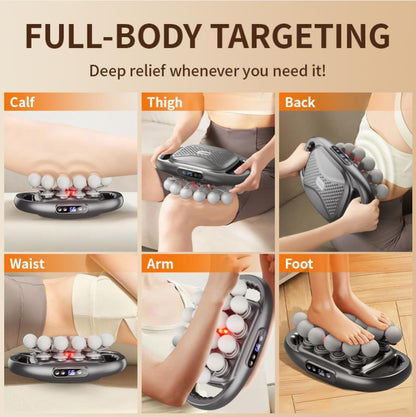 ReliefRoll™ Deep Tissue Massager 20 Rotating Massage Heads • 30 Intensity Levels • Full-Body Recovery & Relaxation