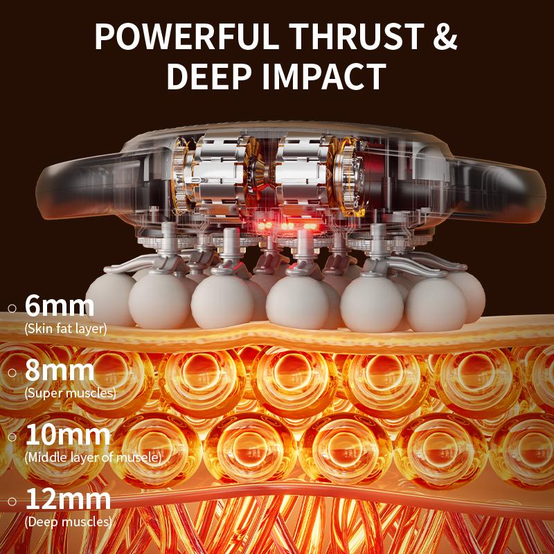 ReliefRoll™ Deep Tissue Massager 20 Rotating Massage Heads • 30 Intensity Levels • Full-Body Recovery & Relaxation