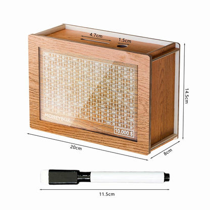 MONEYBOX Save up to $10,000. Eco-friendly box made of wood