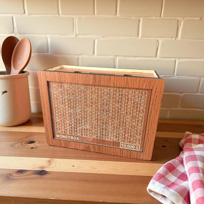 MONEYBOX Save up to $10,000. Eco-friendly box made of wood