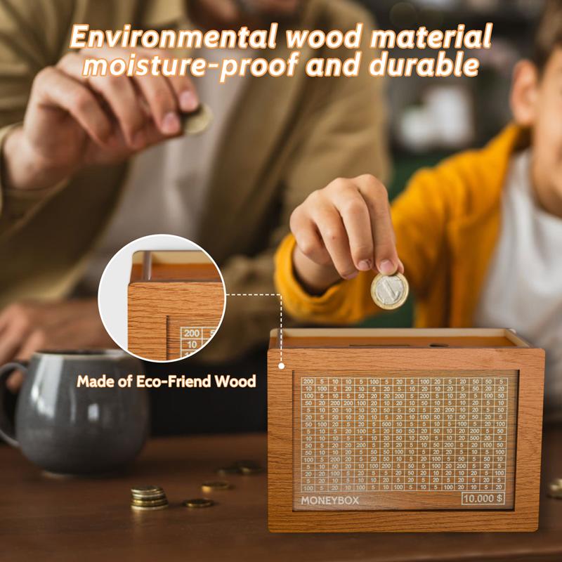 MONEYBOX Save up to $10,000. Eco-friendly box made of wood