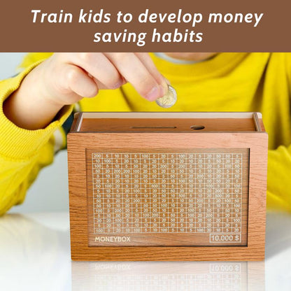 MONEYBOX Save up to $10,000. Eco-friendly box made of wood