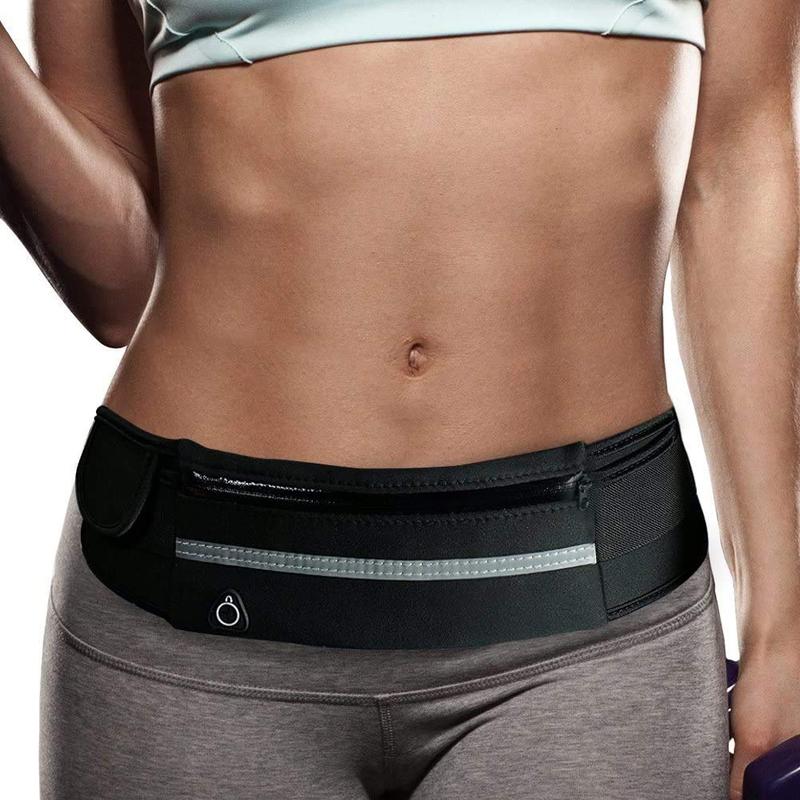 StridePack™ Running Belt - Portable Running Belt with Water Bottle Holder, Waterproof Phone Pocket & Reflective Safety Strip