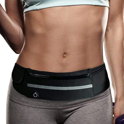 StridePack™ Running Belt - Portable Running Belt with Water Bottle Holder, Waterproof Phone Pocket & Reflective Safety Strip