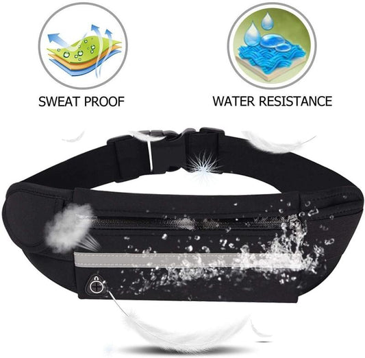 StridePack™ Running Belt - Portable Running Belt with Water Bottle Holder, Waterproof Phone Pocket & Reflective Safety Strip