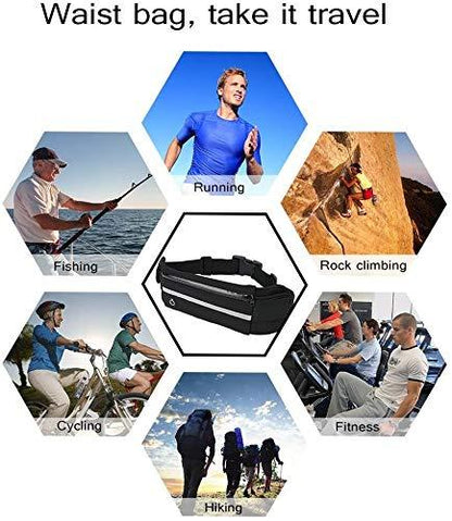 StridePack™ Running Belt - Portable Running Belt with Water Bottle Holder, Waterproof Phone Pocket & Reflective Safety Strip